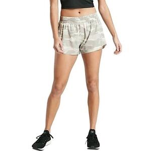 ATHLETA Neutral Camo Hustle 3" Shorts Inner Panty Zip Pocket Size XS
